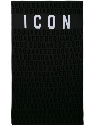 Shop Dsquared2 Icon Beach Towel In Black