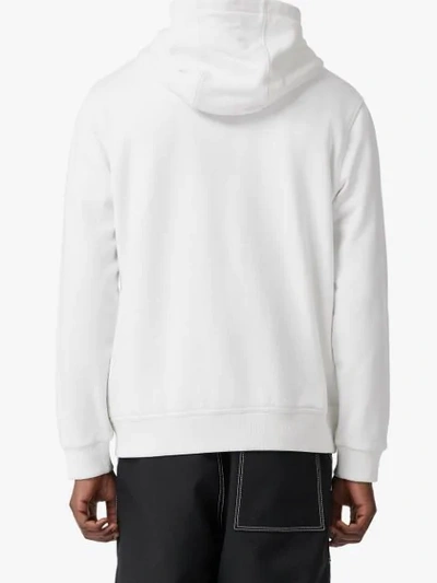 Shop Burberry Monogram Motif Cotton Hooded Top In White