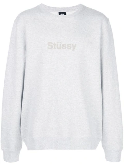 Shop Stussy Slouchy Logo Sweatshirt - Grey