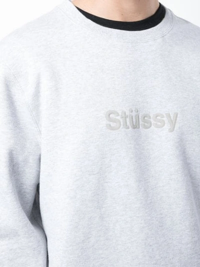 Shop Stussy Slouchy Logo Sweatshirt - Grey