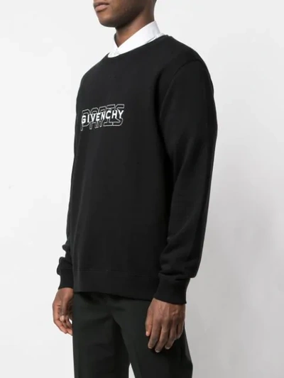 Shop Givenchy Paris Logo Sweatshirt In Black