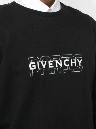 Shop Givenchy Paris Logo Sweatshirt In Black