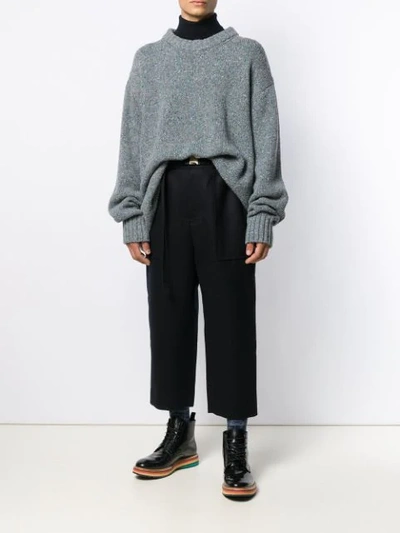 Shop Sacai Classic Cropped Trousers In Black