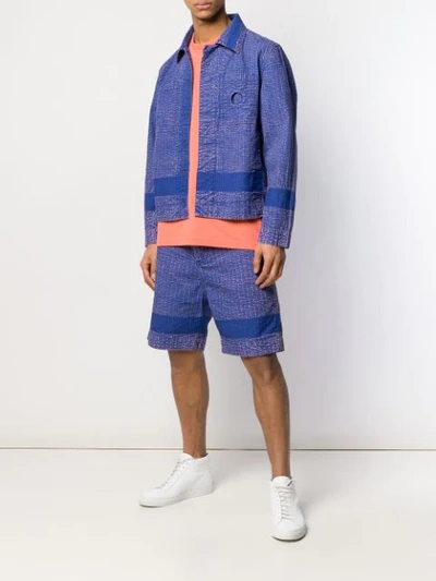 Shop Craig Green Contrast Panel Shirt Jacket In Purple