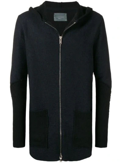 Shop 10sei0otto Knitted Zip Jacket In Black