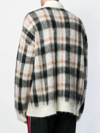 Shop Cmmn Swdn Plaid Knitted Sweater In Brown