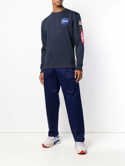 Alpha Industries Crew Neck Sweatshirt In Blue