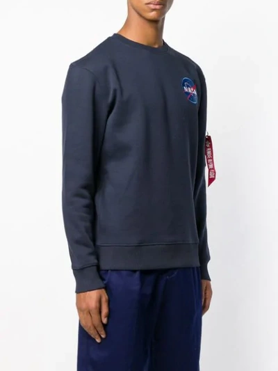 Shop Alpha Industries Crew Neck Sweatshirt In Blue