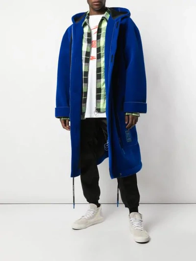 Shop Off-white Oversized Hooded Parka In Blue