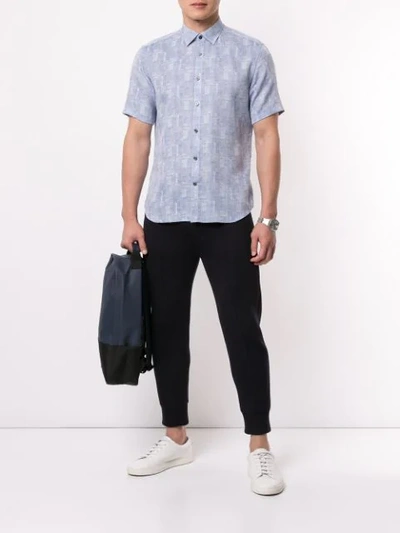 Shop D'urban Short Sleeves Shirt In Blue