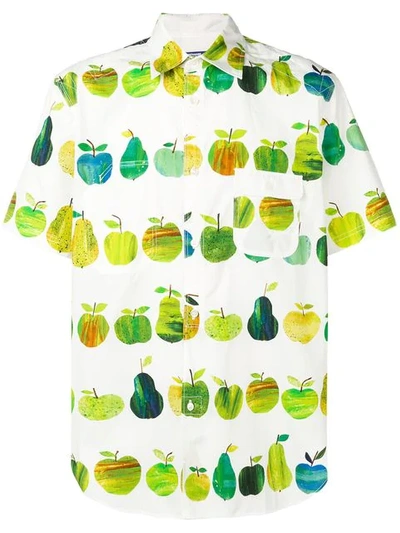 Shop Junya Watanabe Fruit Print Shirt In 2 White/green