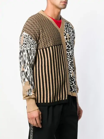 Shop Just Cavalli Asymmetric Patterned Sweater In Neutrals