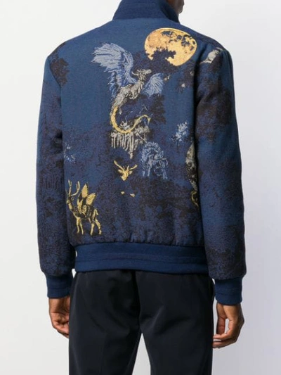 Shop Etro Bomber Jacket With Embroidery In Blue
