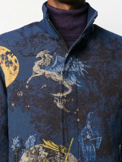 Shop Etro Bomber Jacket With Embroidery In Blue