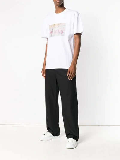 Shop Msgm Photographic Print T In White