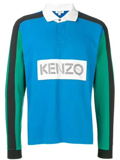 KENZO LOGO RUGBY STYLE SHIRT - 蓝色