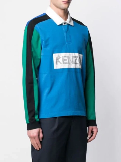 KENZO LOGO RUGBY STYLE SHIRT - 蓝色