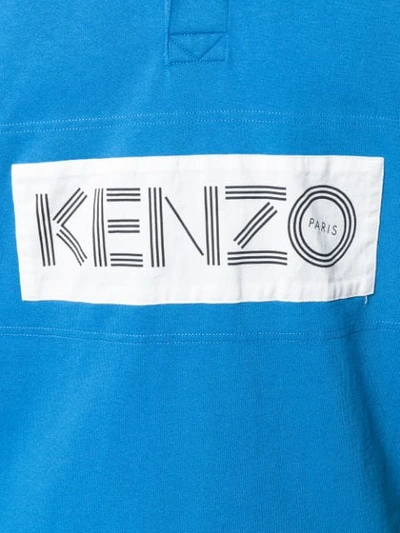 Shop Kenzo Logo Rugby Style Shirt In Blue