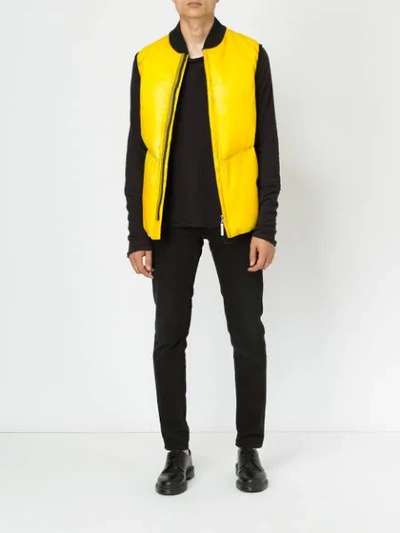 Shop Isaac Sellam Experience Puffer Gilet In Yellow