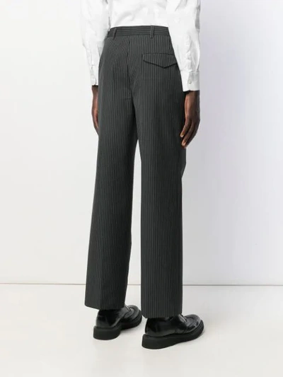 Shop Prada Striped Tailored Trousers In Grey