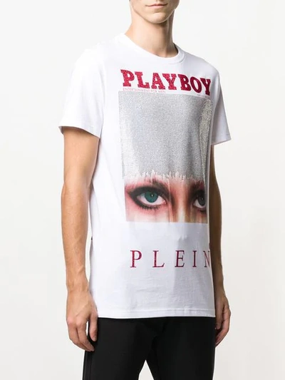 Shop Philipp Plein X Playboy Printed Crystal T In White