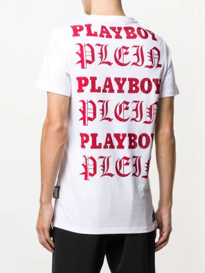Shop Philipp Plein X Playboy Printed Crystal T In White