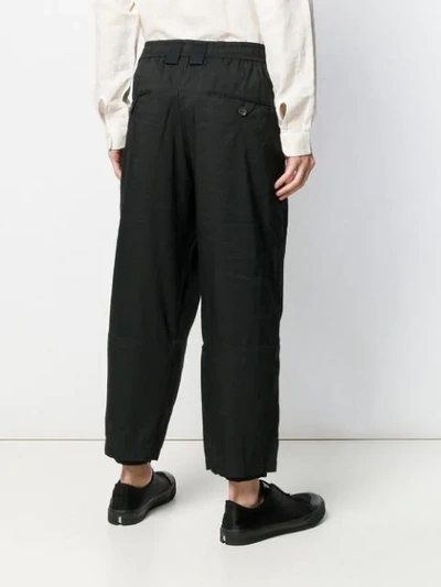 Shop Ziggy Chen Cropped Loose Fit Trousers In Black