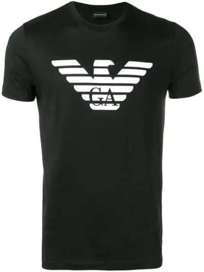 EMPORIO ARMANI LOGO T恤 - 黑色