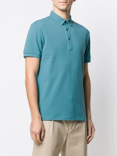 Shop Etro Embroidered Logo Polo Shirt In Blue