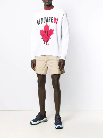 Dsquared2 Logo Sweatshirt In White