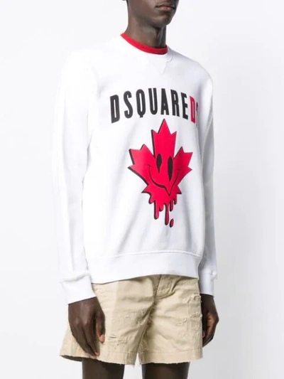 Dsquared2 Logo Sweatshirt In White