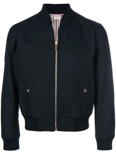 Shop Thom Browne Center-back Stripe Blouson Jacket In Blue