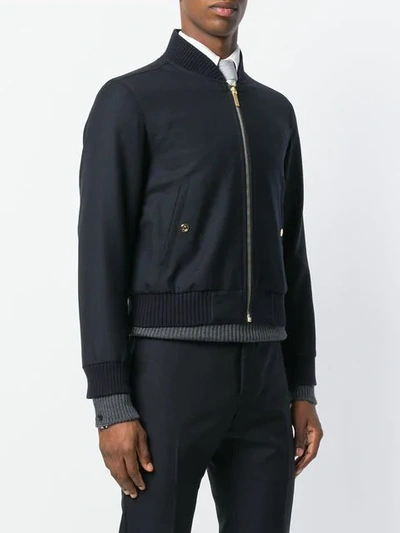 Shop Thom Browne Center-back Stripe Blouson Jacket In Blue