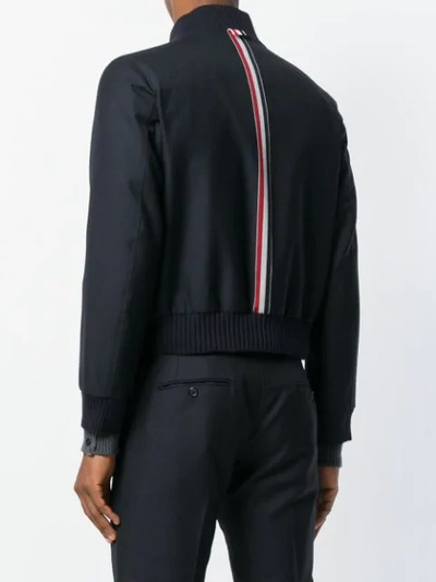 三色条纹斜纹羊毛背部中央三色条纹衬衫夹克