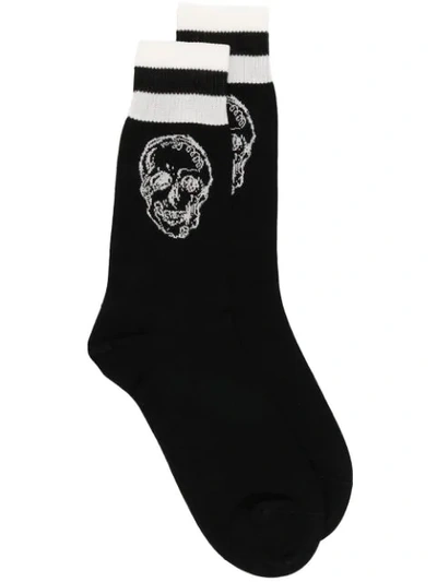 Shop Alexander Mcqueen Skull Socks - Black