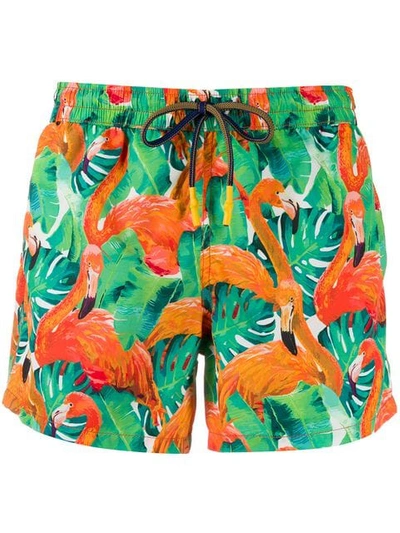 Shop Entre Amis Flamingo Swimming Trunks - Green