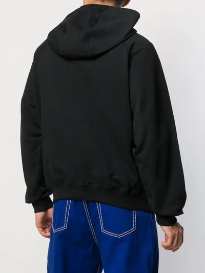 Shop Versace Bandiera Motif Hoodie In Black