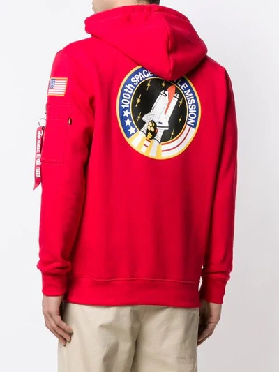 Shop Alpha Industries Nasa Hoodie In Red