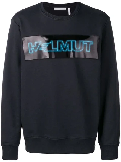 Shop Helmut Lang Logo Print Sweatshirt In Black