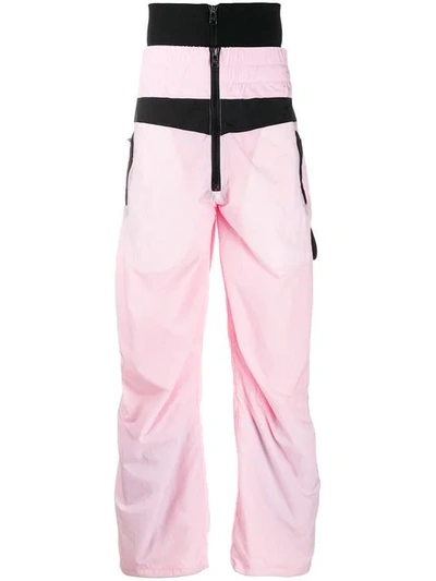 Shop Colmar A.g.e. By Shayne Oliver Elasticated Wide-leg Trousers In Pink