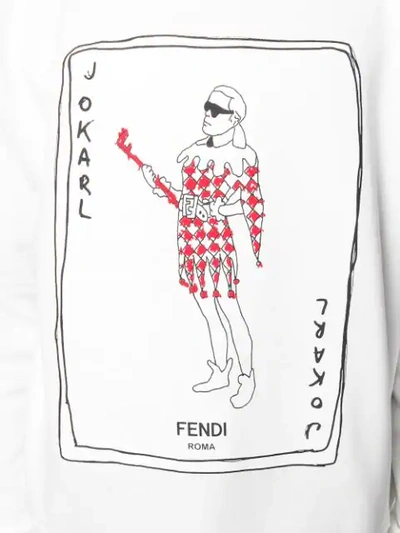 Shop Fendi Jokarl Fashion Show Print Sweatshirt In White