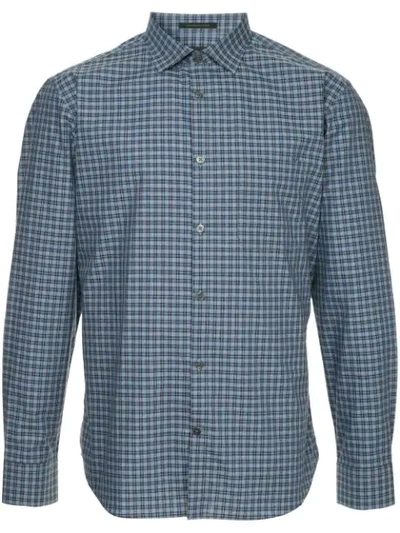 Shop D'urban Checkered Shirt In Blue