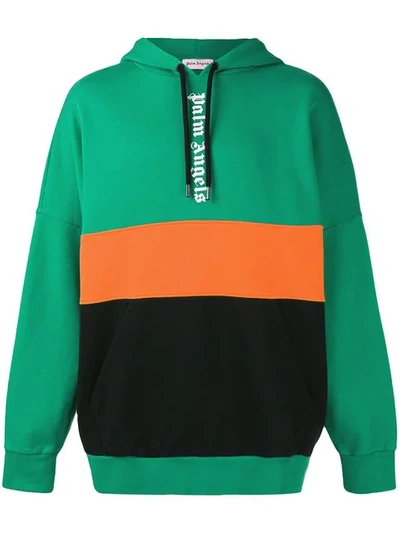 Shop Palm Angels Oversized Logo Hoodie In Green