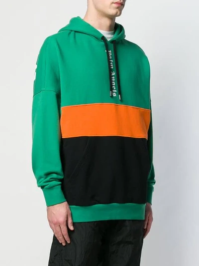 Shop Palm Angels Oversized Logo Hoodie In Green
