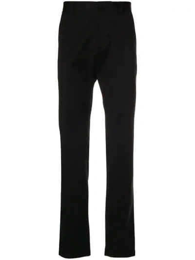 Shop Versace Tailored Slim Trousers In Black