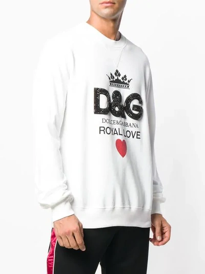 Shop Dolce & Gabbana Logo Print Sweatshirt In White