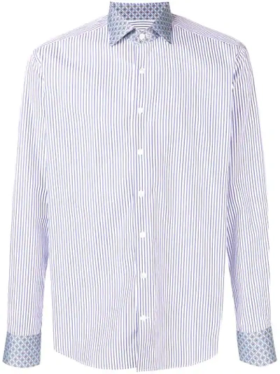 Shop Etro Printed Collar Shirt In White