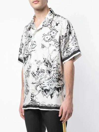 Shop Givenchy Monster Print Hawaiian Shirt In White