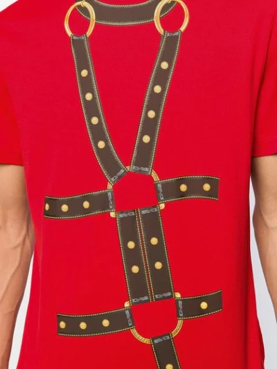 Shop Versace Bondage Print T-shirt In Red