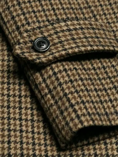 Shop Maison Margiela Houndstooth Rope Fastening Coat In Brown